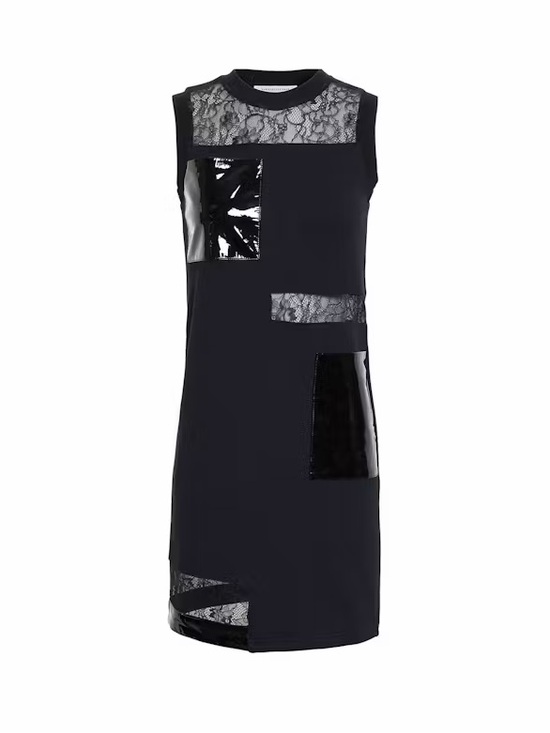Christopher Kane Dresses & Skirts - Christopher Kane Lace & Patent Leather Black Sheath Dress Size S